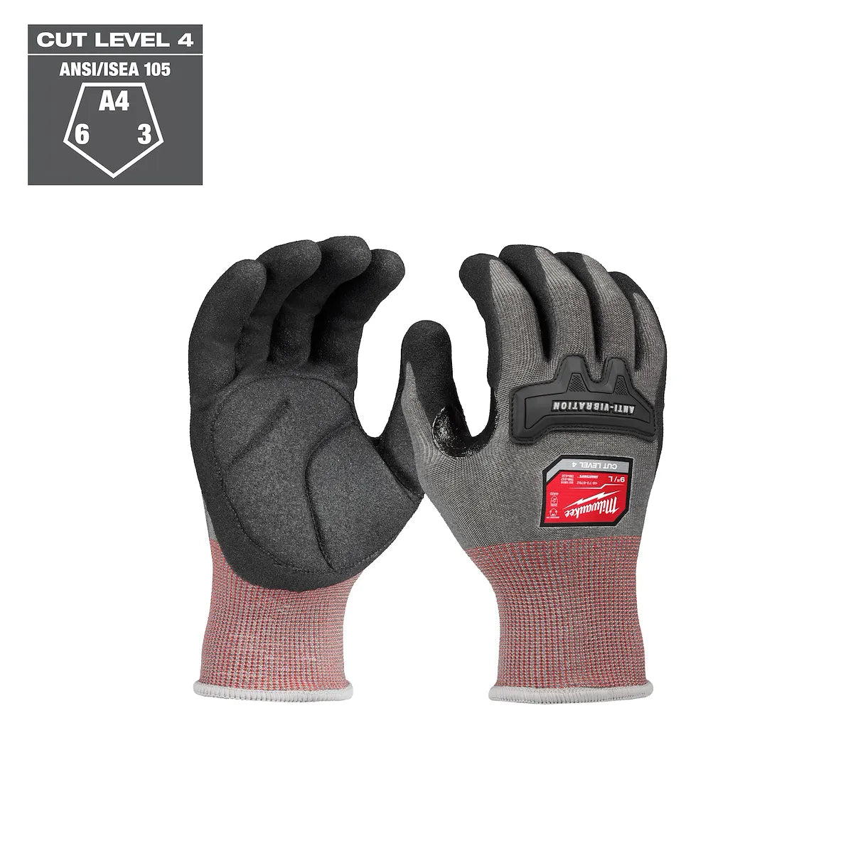 Milwaukee Anti-Vibration Cut Level 4 High Dexterity Nitrile Dipped Glove 48-73-8761 | ANSI Cut A4