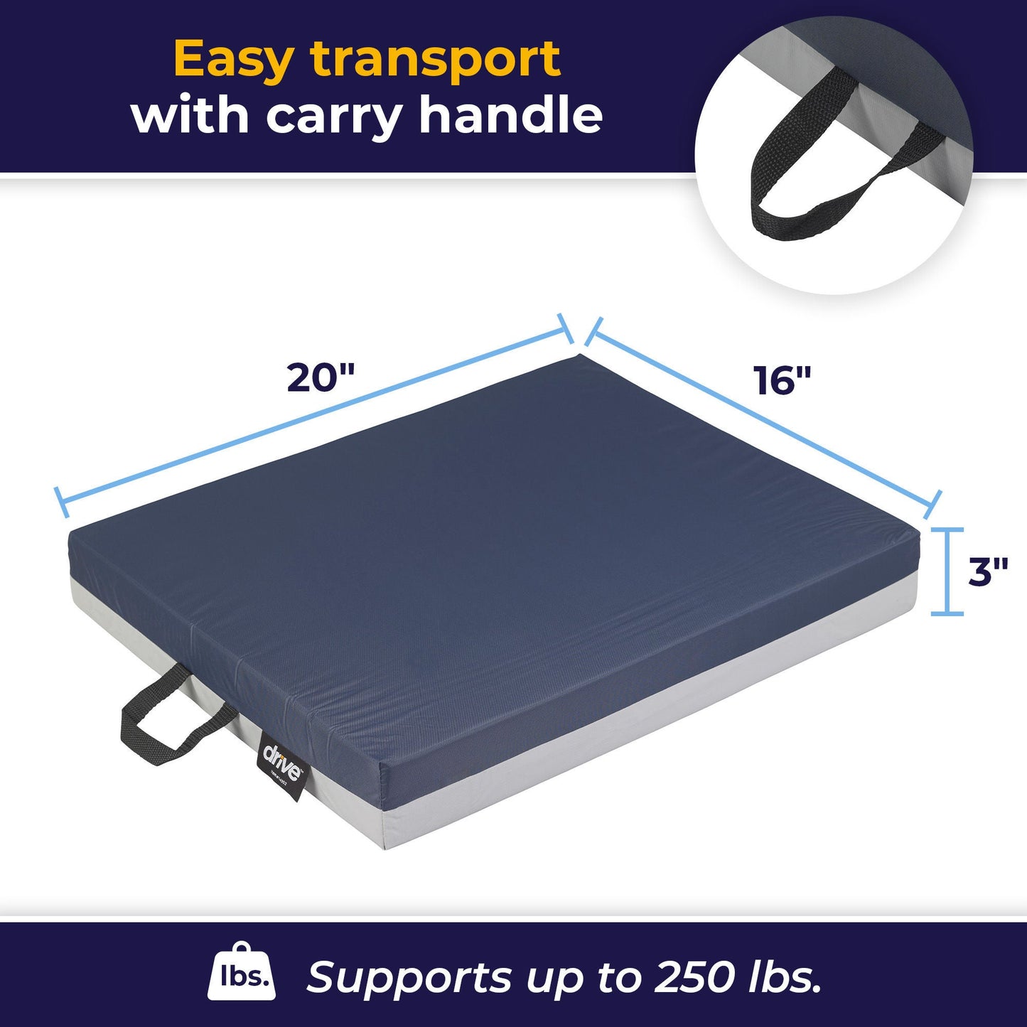 drive™ Gell E Skin Protection Wheelchair Cushion