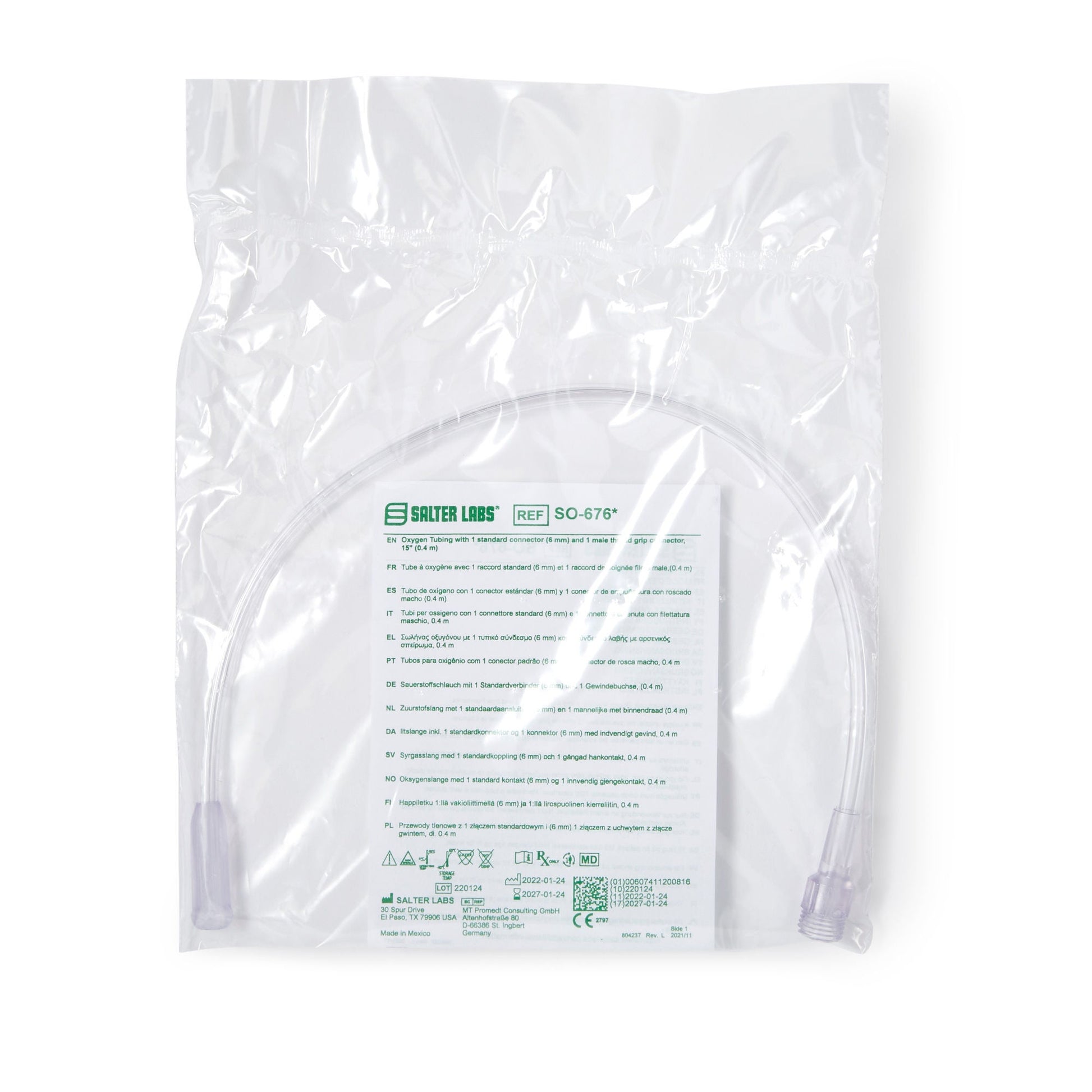 Salter Labs® Concentrator Humidifier Adapter Tubing, 15 Inches