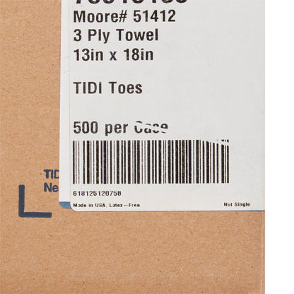 McKesson Nonsterile White / Blue Cartoon Toes Procedure Towel
