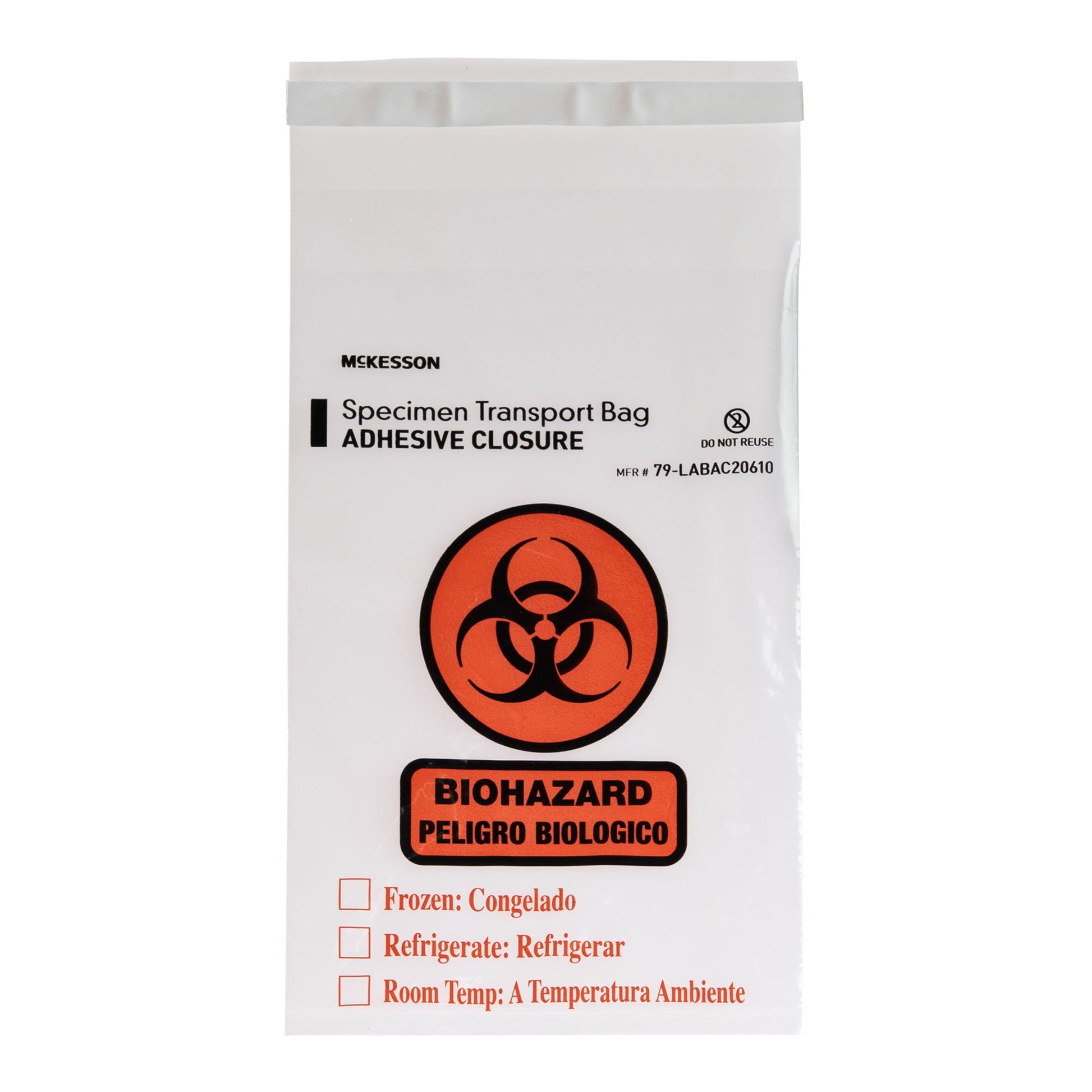 McKesson Specimen Transport Bag, Document Pouch, Adhesive Closure