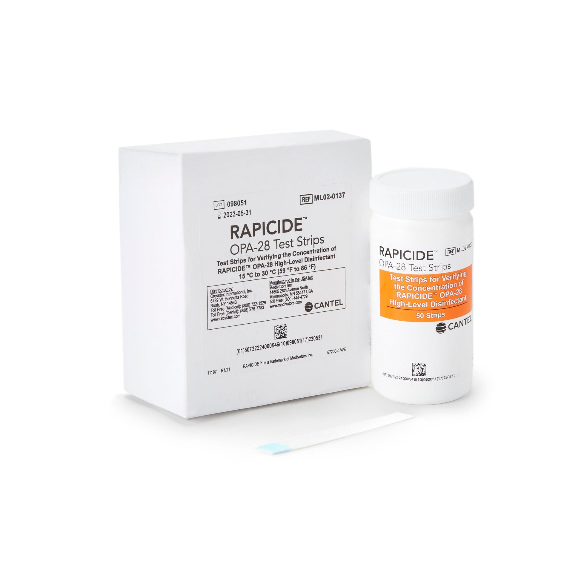 Rapicide OPA-28 Test Strips for Verifying Concentration of Rapicide Disinfectant – Bottle
