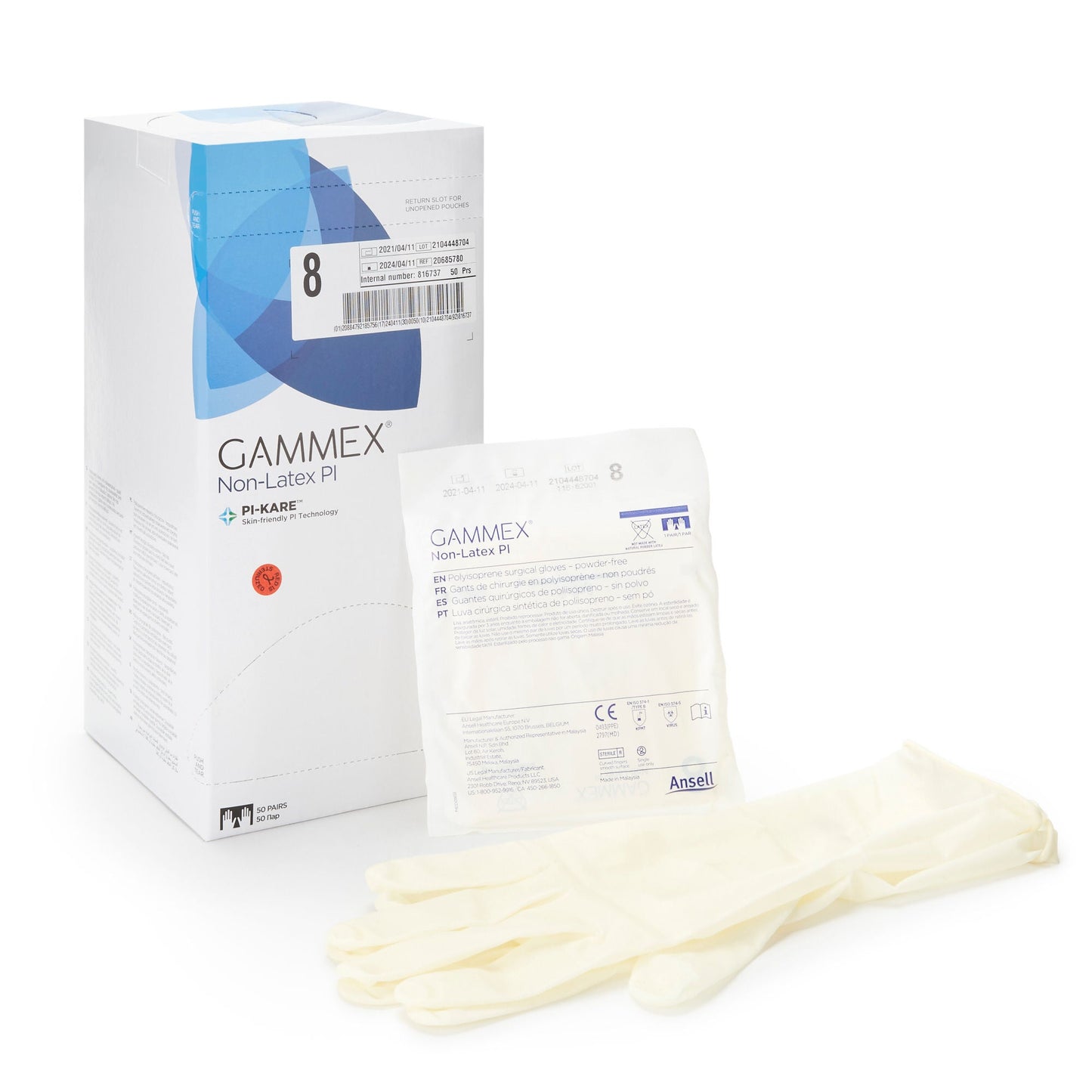 Sterile GAMMEX® Non-Latex PI Polyisoprene Surgical Gloves, White
