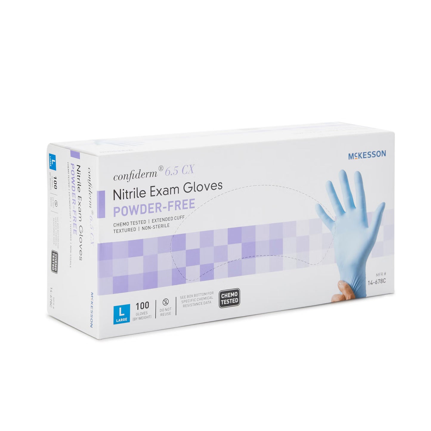 McKesson Confiderm® 6.5CX Nitrile Exam Gloves, Blue - view 6