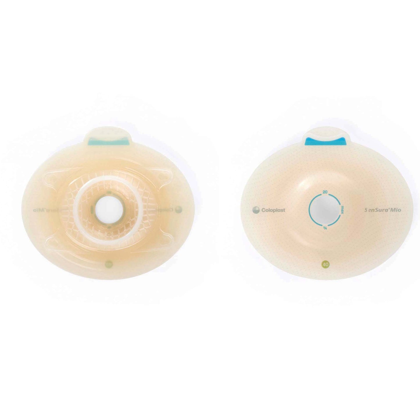 SenSura® Mio Click Convex Deep Ostomy Barrier, Stoma Opening, Green Match
