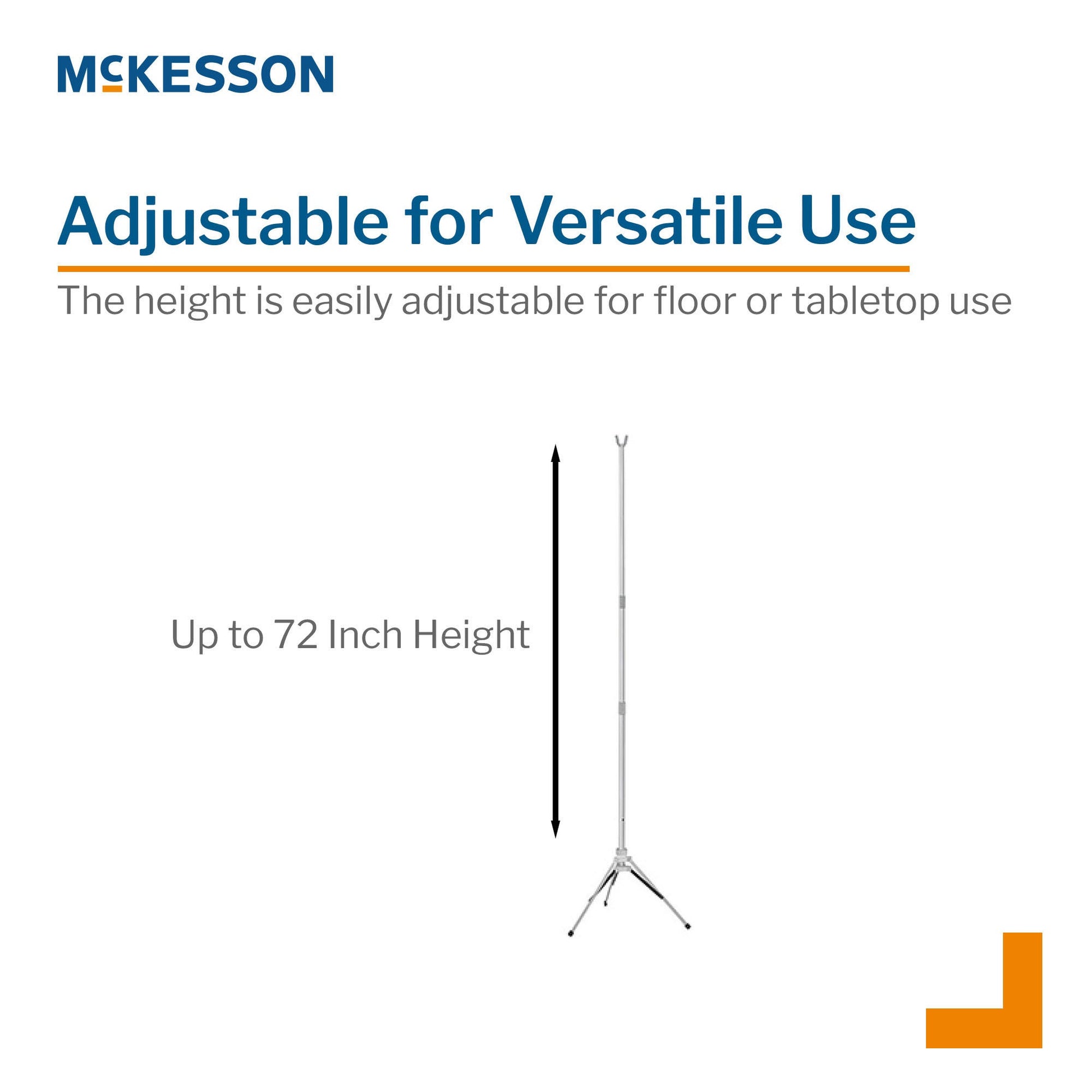 McKesson IV Pole, Three Legs, Two Hooks