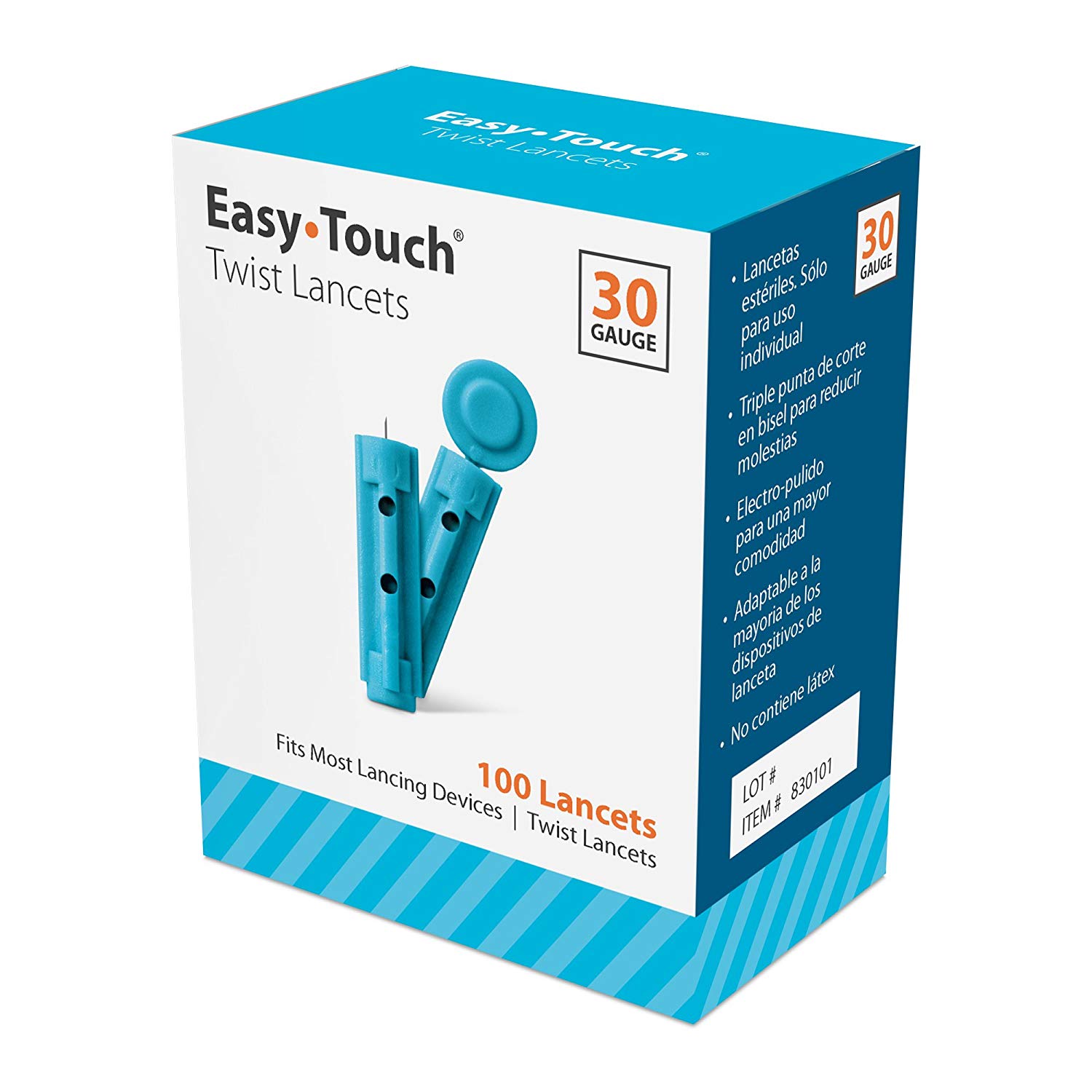 Lancet for Lancing Device Non-Safety Twist Off Cap Finger