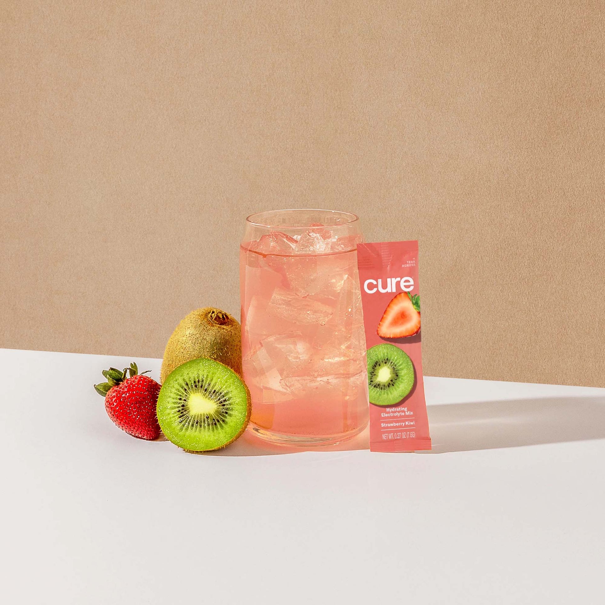 Cure Electrolyte Drink Mix, Strawberry Kiwi, 7.7-gram Packets
