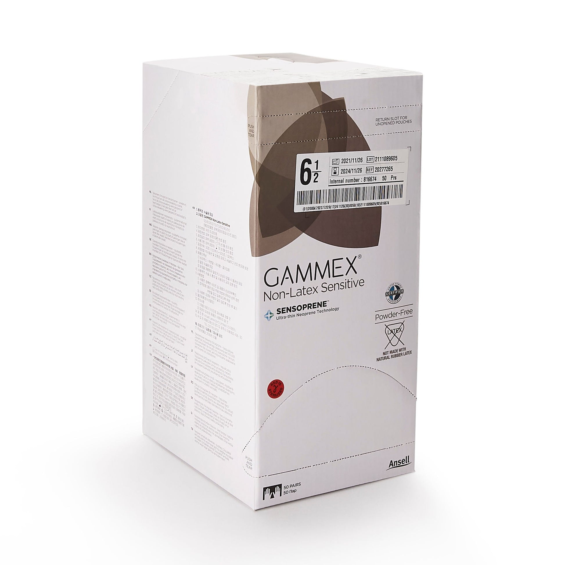 Sterile GAMMEX® Non-Latex Sensitive Polychloroprene Surgical Gloves, Cream - view 6