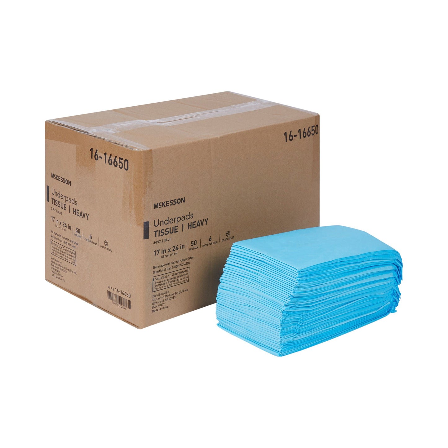 McKesson Nonsterile Blue Procedure Underpad
