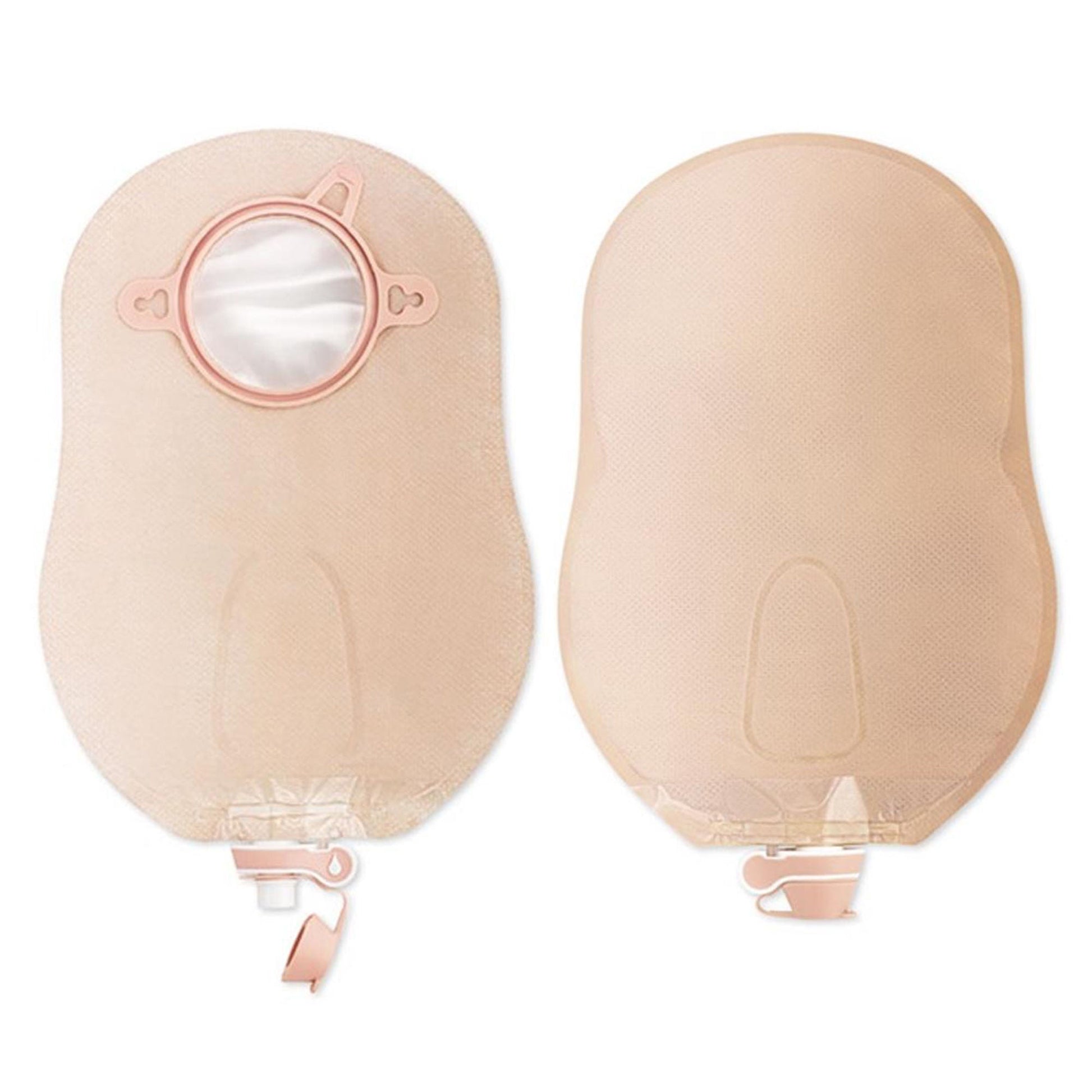 New Image™ 18404 Two-Piece Transparent Urostomy Pouch, Flange, Blue Match