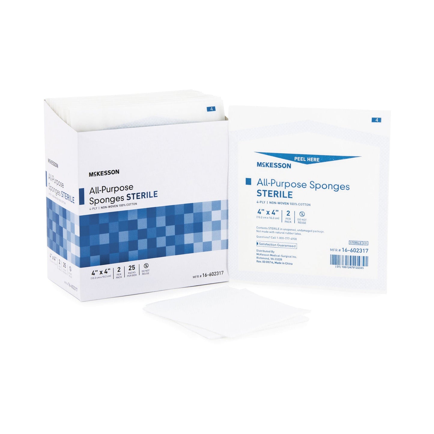 McKesson Sterile Nonwoven Sponge, Four Ply