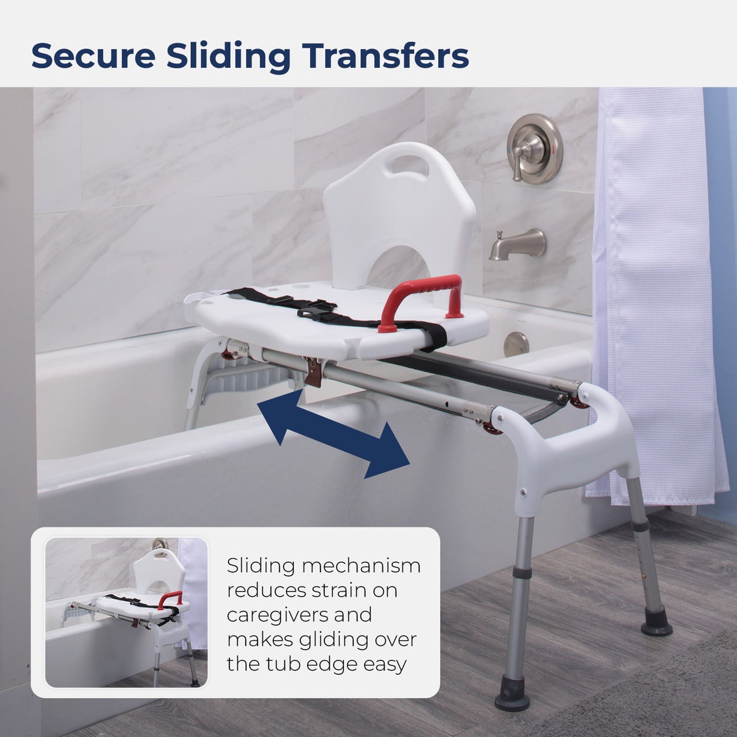 drive™ Aluminum Bath Transfer Bench, 21 – 25 Inch Seat Height