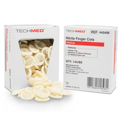 Tech-Med® Nitrile Finger Cots, White - view 4