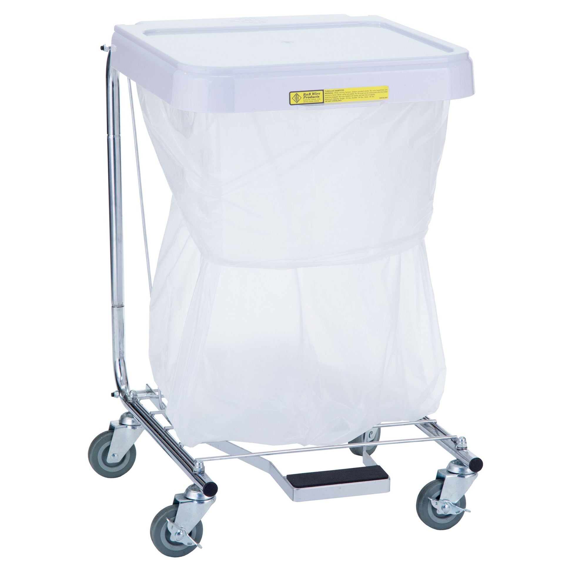 Hamper Stand Medium Duty Square Opening Foot Pedal Self-Closing Lid