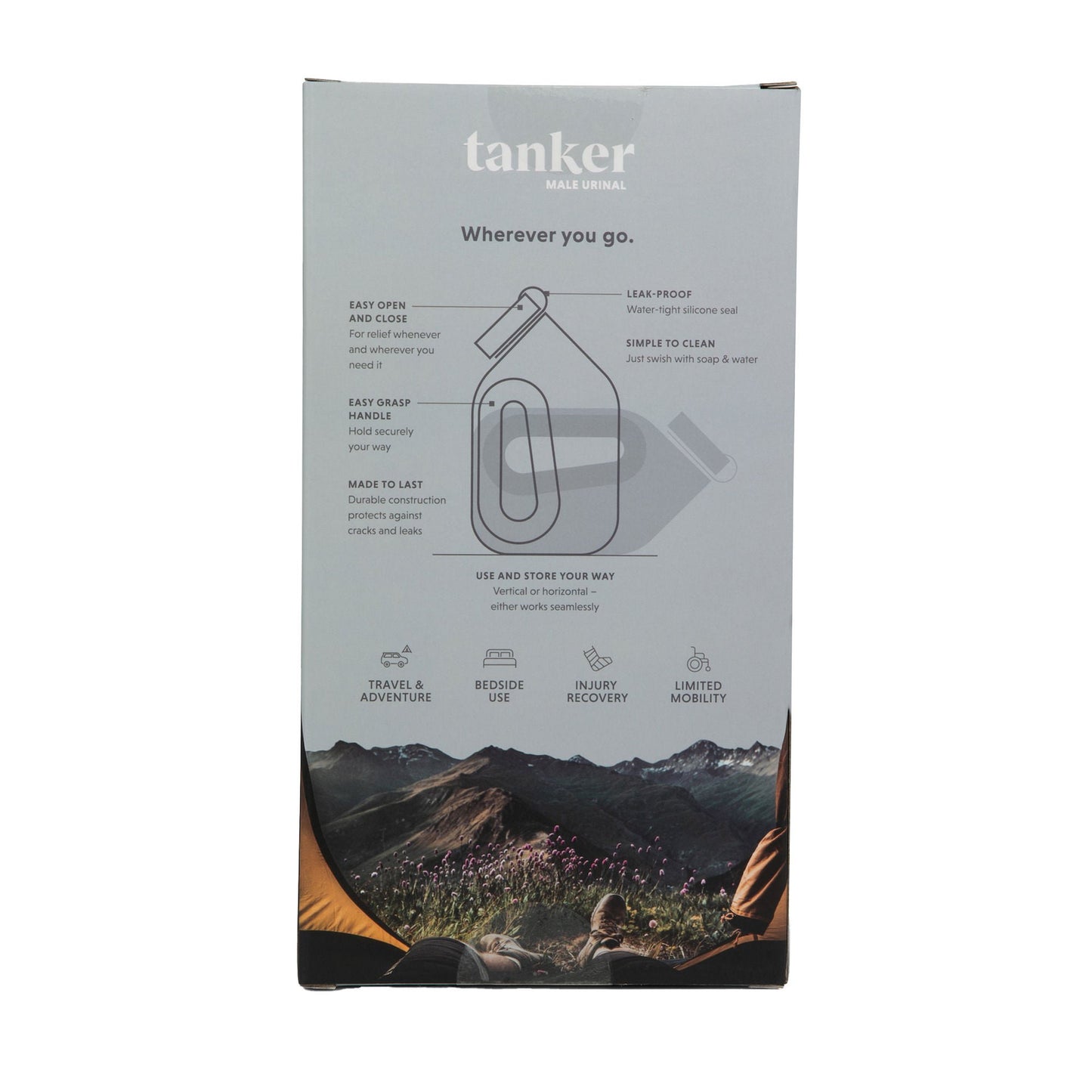 Tanker Portable Male Urinal, Cement Grey