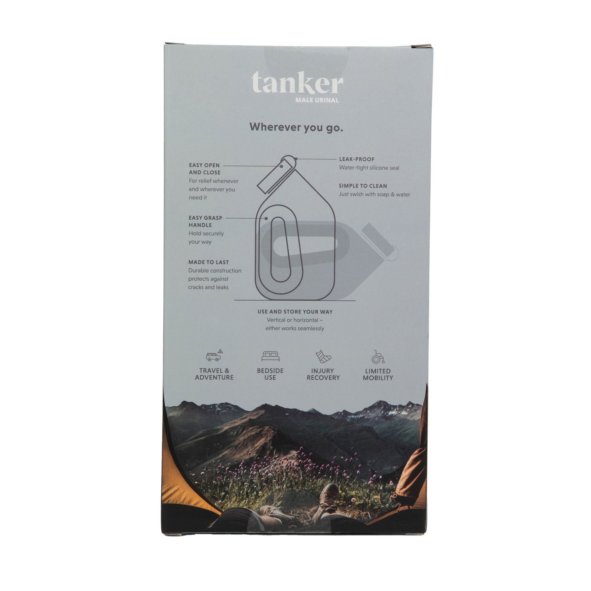 Tanker Portable Male Urinal, Cement Grey