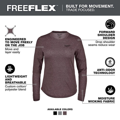 Milwaukee Women's FREEFLEX Hybrid Tee - Long Sleeve Purple 2X F552P-2X