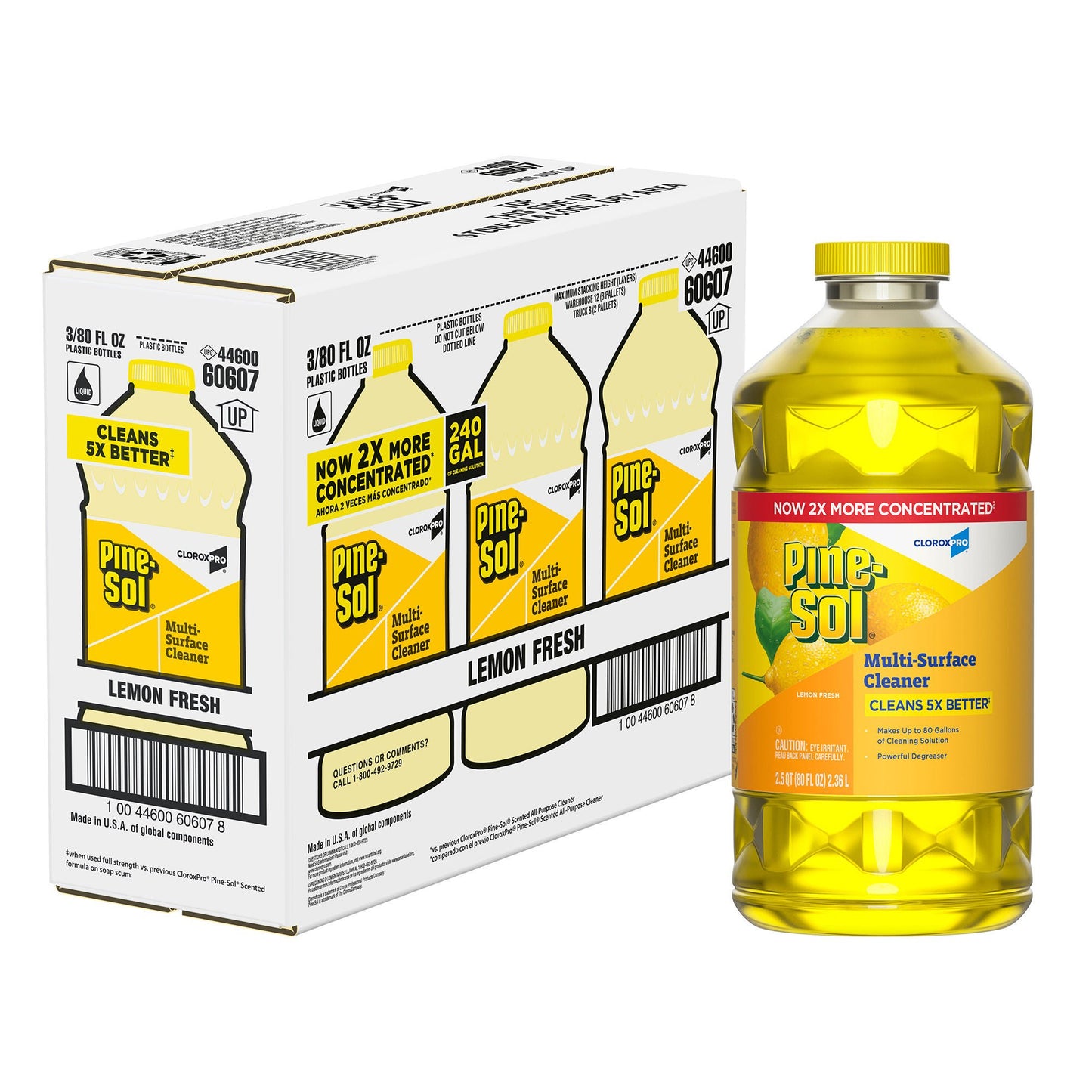 Pine-Sol Surface Disinfectant Cleaner Manual Pour Liquid Bottle Lemon Scent