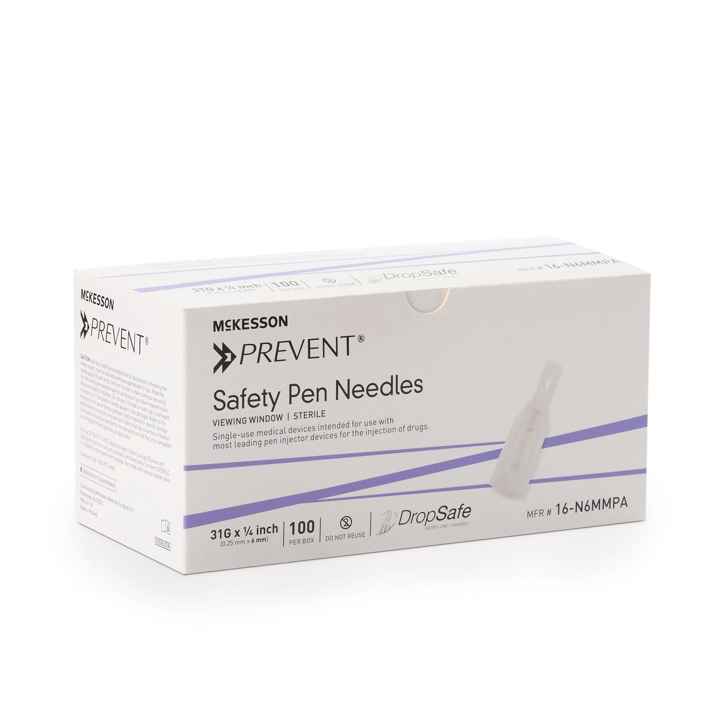 McKesson Prevent® Safety Insulin Pen Needle, 6 mm Length