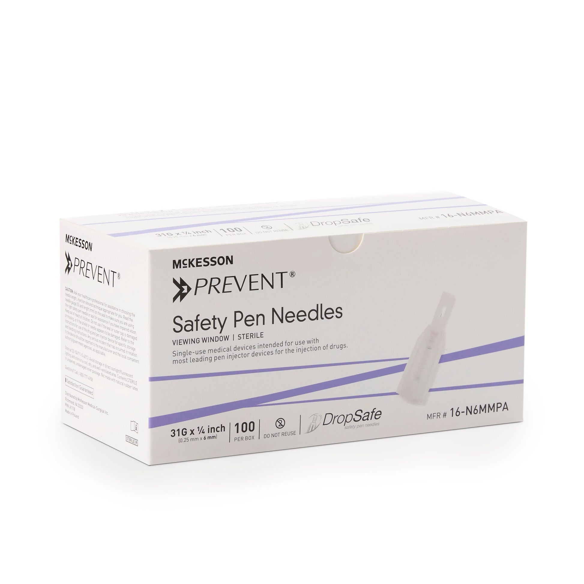 McKesson Prevent® Safety Insulin Pen Needle, 6 mm Length