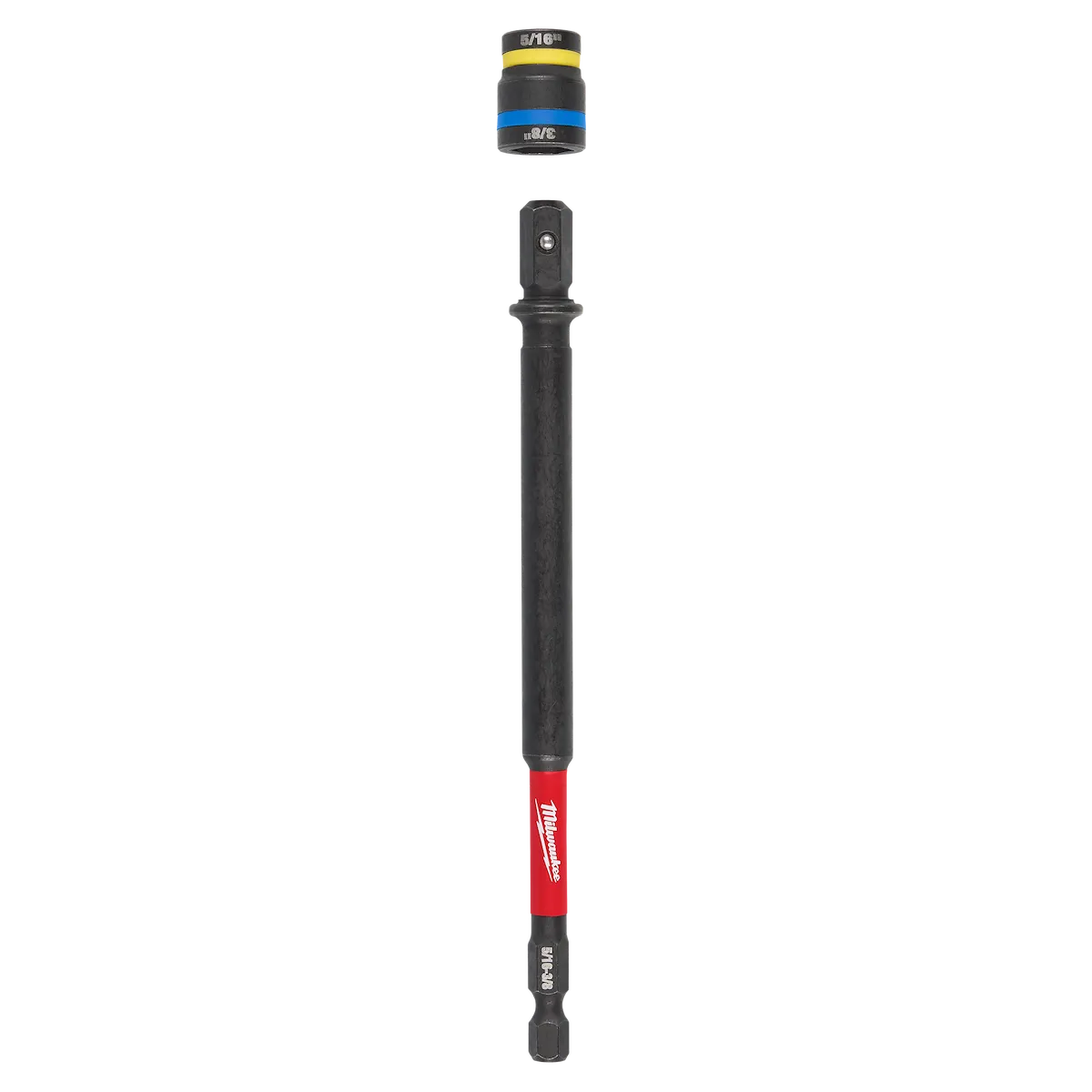 Milwaukee SHOCKWAVE Impact Duty 5/16” and 3/8” x 6” QUIK-CLEAR 2-in-1 Magnetic Nut Driver 49-66-4746 | 1/4" Drive