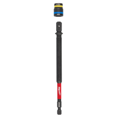 Milwaukee SHOCKWAVE Impact Duty 5/16” and 3/8” x 6” QUIK-CLEAR 2-in-1 Magnetic Nut Driver 49-66-4746 | 1/4" Drive