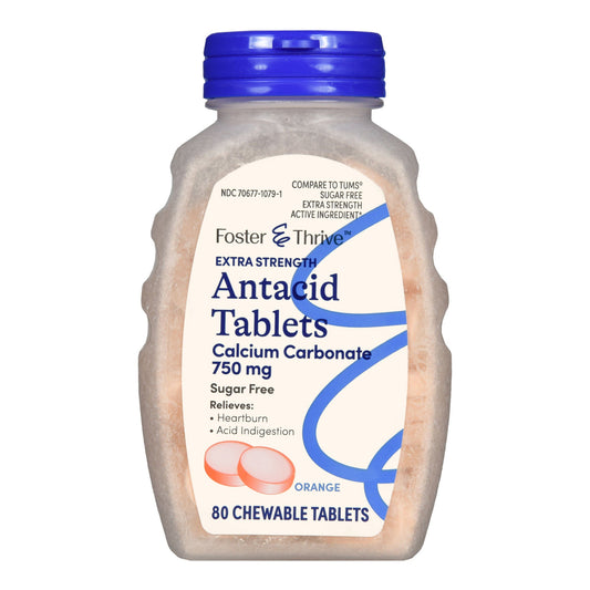 Foster & Thrive™ Extra Strength Antacid Calcium Carbonate Chewable Tablet Orange