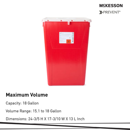 McKesson Prevent® Sharps Container, 18 Gallon