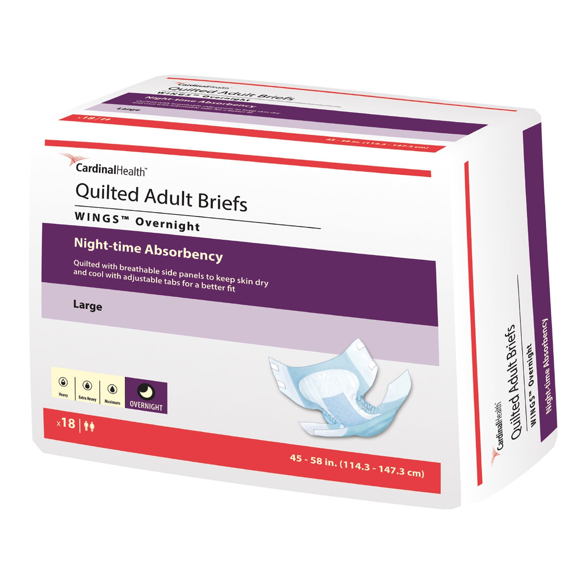 Wings™ Overnight Absorbency Incontinence Brief