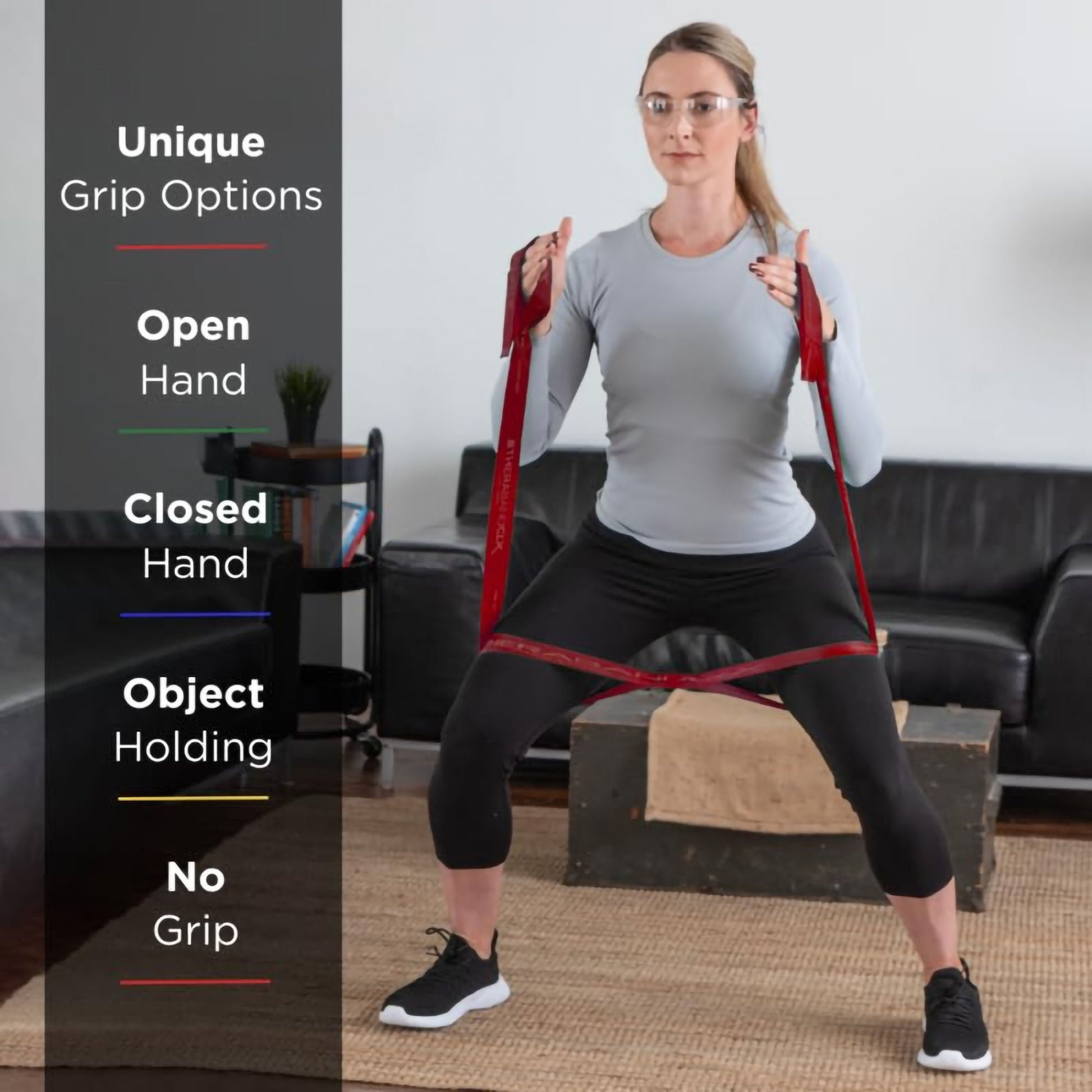 TheraBand CLX Consecutive Loops Exercise Resistance Band with Loops Red Medium Resistance