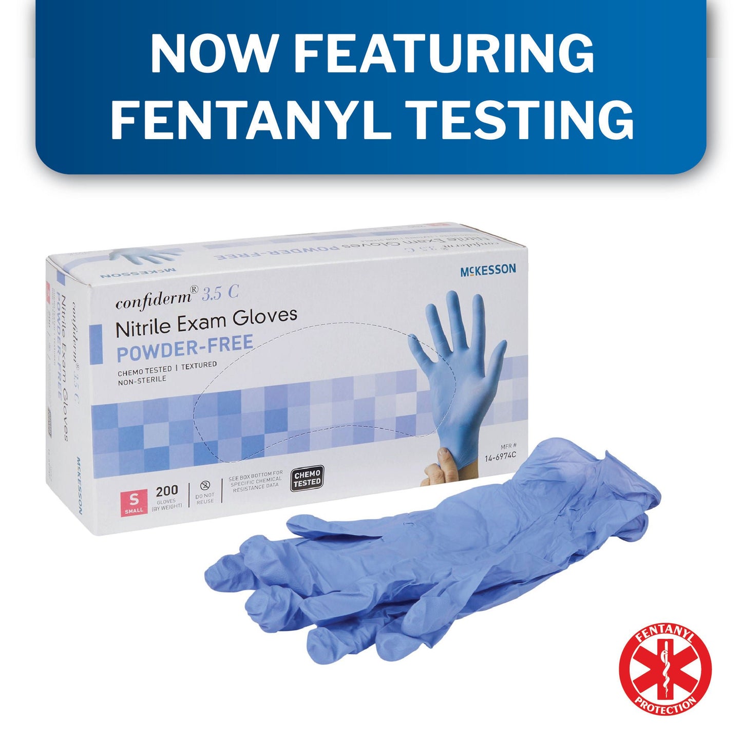 McKesson Confiderm® 3.5C Nitrile Exam Gloves, Blue