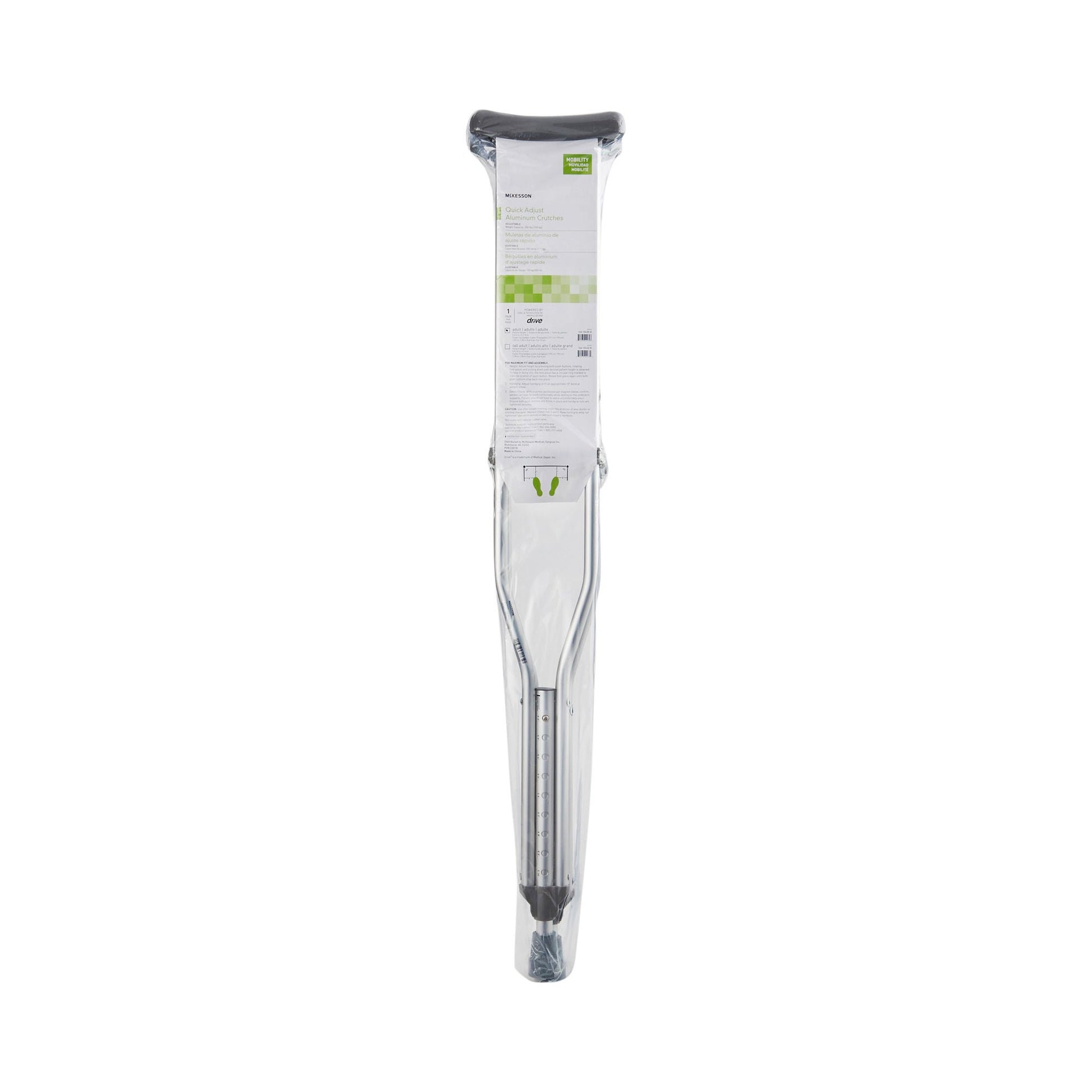 McKesson Underarm Crutches for Adults 5'2" – 5'10"