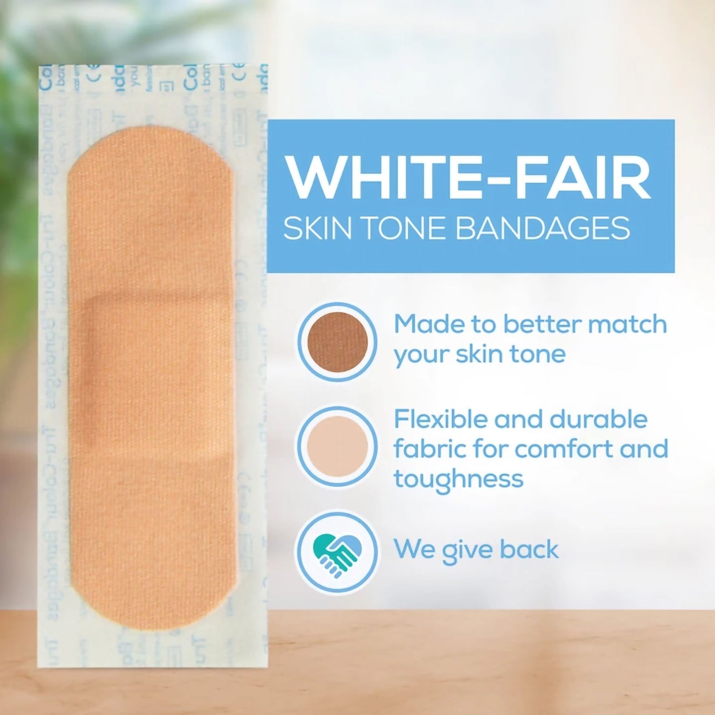 Tru-Colour Skin Tone Shade Fabric Bandage Adhesive Strips – Beige
