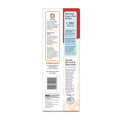 Tranquility Premium Ultimate Bladder Control Pad 13-7/10 Inch Length Heavy Absorbency Super Absorbent Core