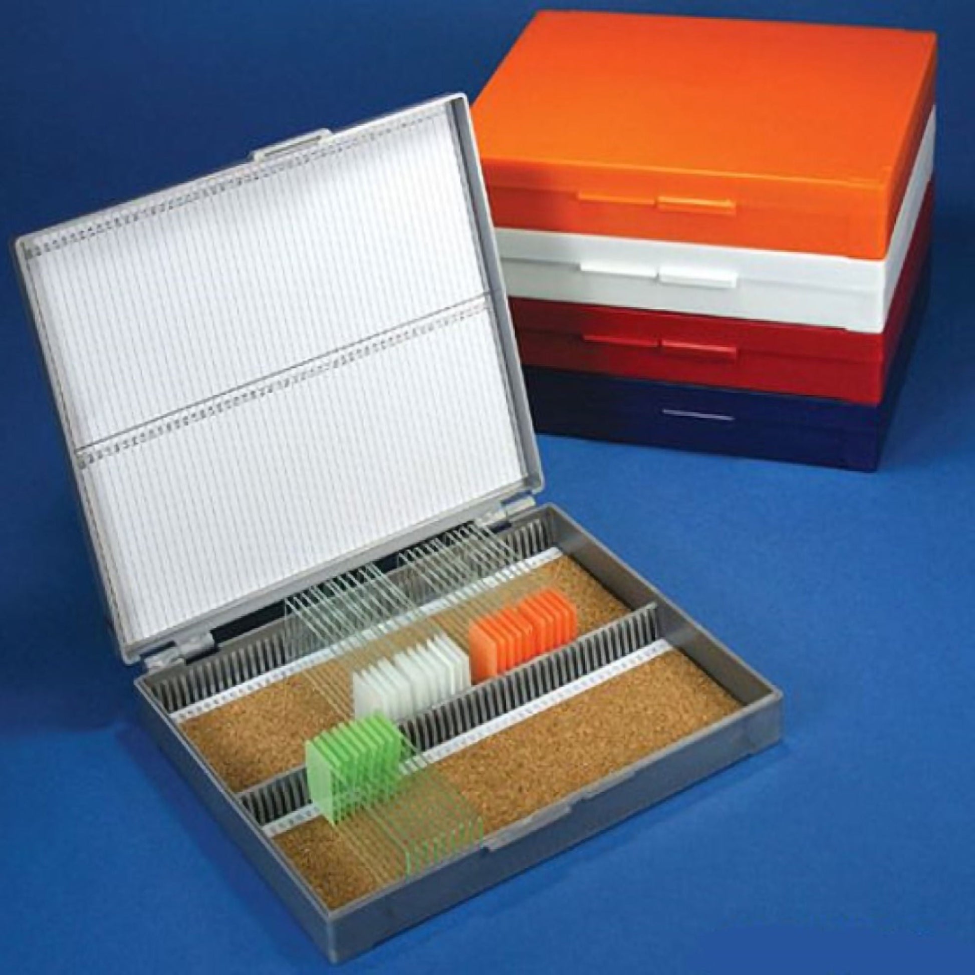 McKesson Slide Storage Box White ABS Plastic / Cork 100 Slide Capacity