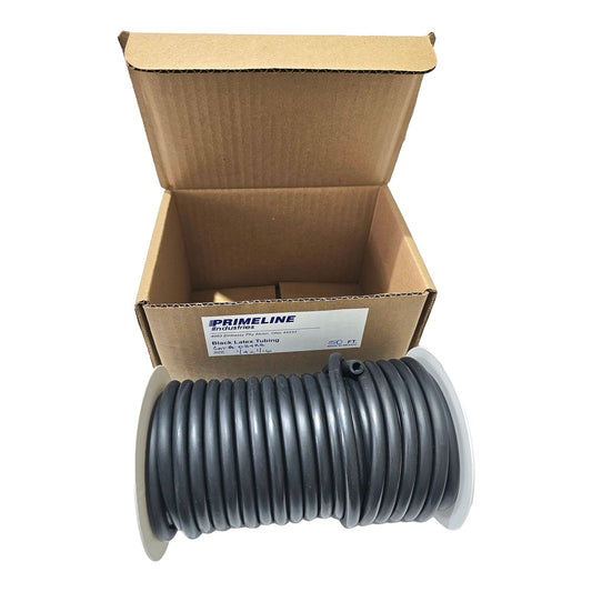 General Use Tubing Black 1/4 Inch I.D. 50 Foot Length Natural Latex Rubber