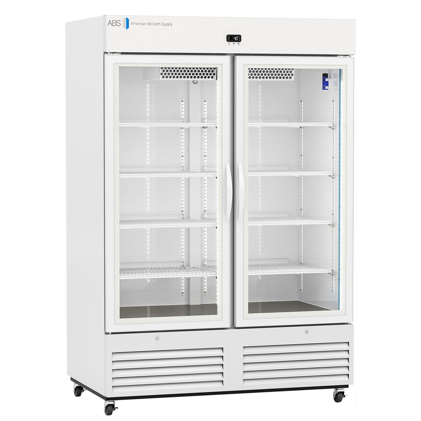 ABS Upright Refrigerator Laboratory Use 49 cu.ft. 2 Glass Swing Door Cycle Defrost