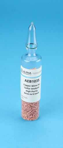 Copper Wires for S Analysis High Purity Reduced (4 x 0.5mm) - Alpha Resources part AEB1035 (replaces Costech 011005)