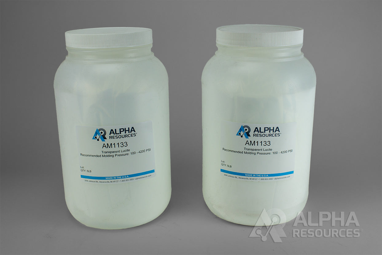 Transparent Lucite Molding Powder - Alpha Resources part AM1133 (replaces LECO 811-133)