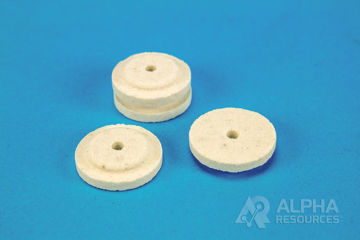 Ceramic Crucible Cover, 4mm Hole - Alpha Resources part AR040 (replaces LECO 528-040)