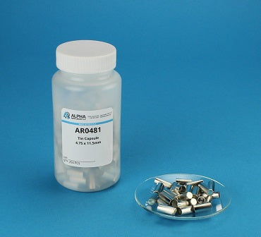 Pressed Tin Capsule, (H=11.5mm, D=4.75mm) - Alpha Resources part AR0481 (replaces Elementar 200008184)