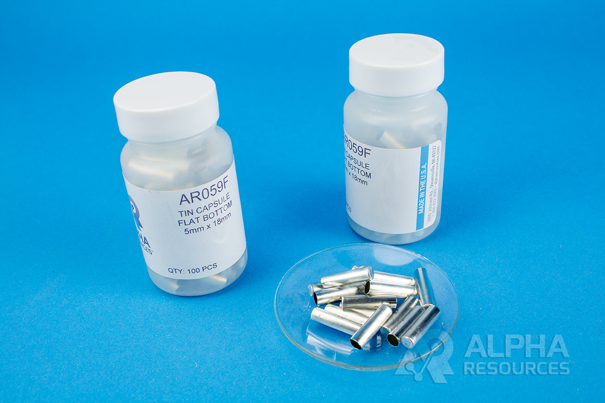 Smooth Wall Tin Capsule (H=18mm, D=5mm) Flat Bottom - Alpha Resources part AR059F