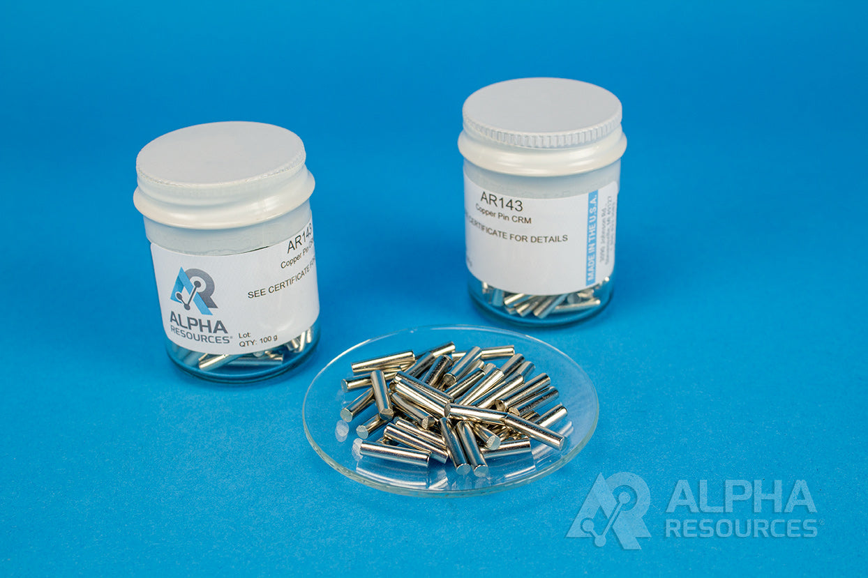 Oxygen in Copper CRM (O= 0.00120%) - 1g Pin - Alpha Resources part AR143
