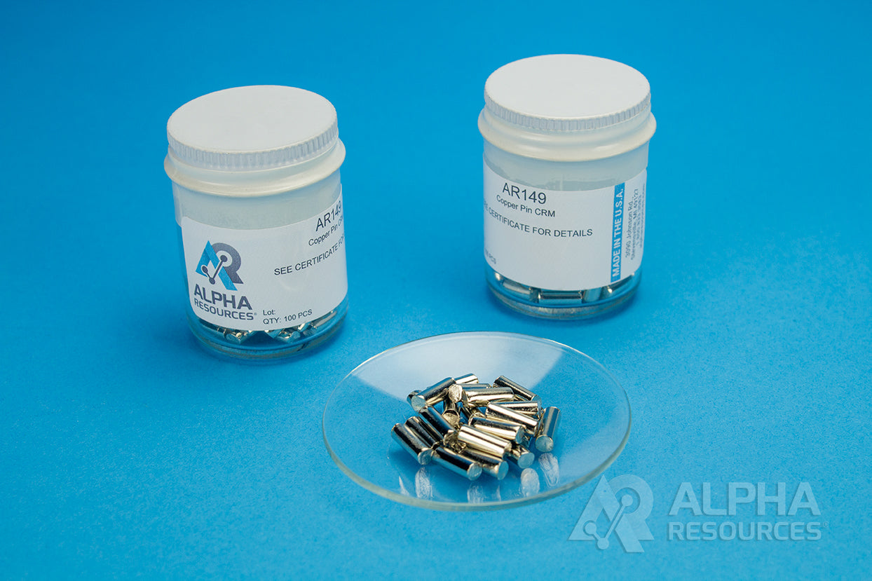 Copper Pin CRM (O = 0.0286%) - 1g Pin - Alpha Resources part AR149 (replaces LECO 501-148)