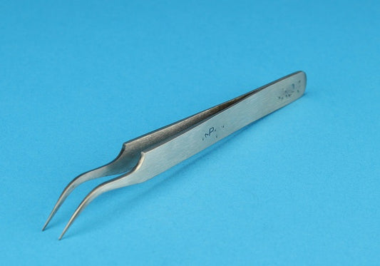Tweezers, Stainless Steel, Curved Point, 4.5 " Length - Alpha Resources part AR1618 (replaces LECO 502-051)