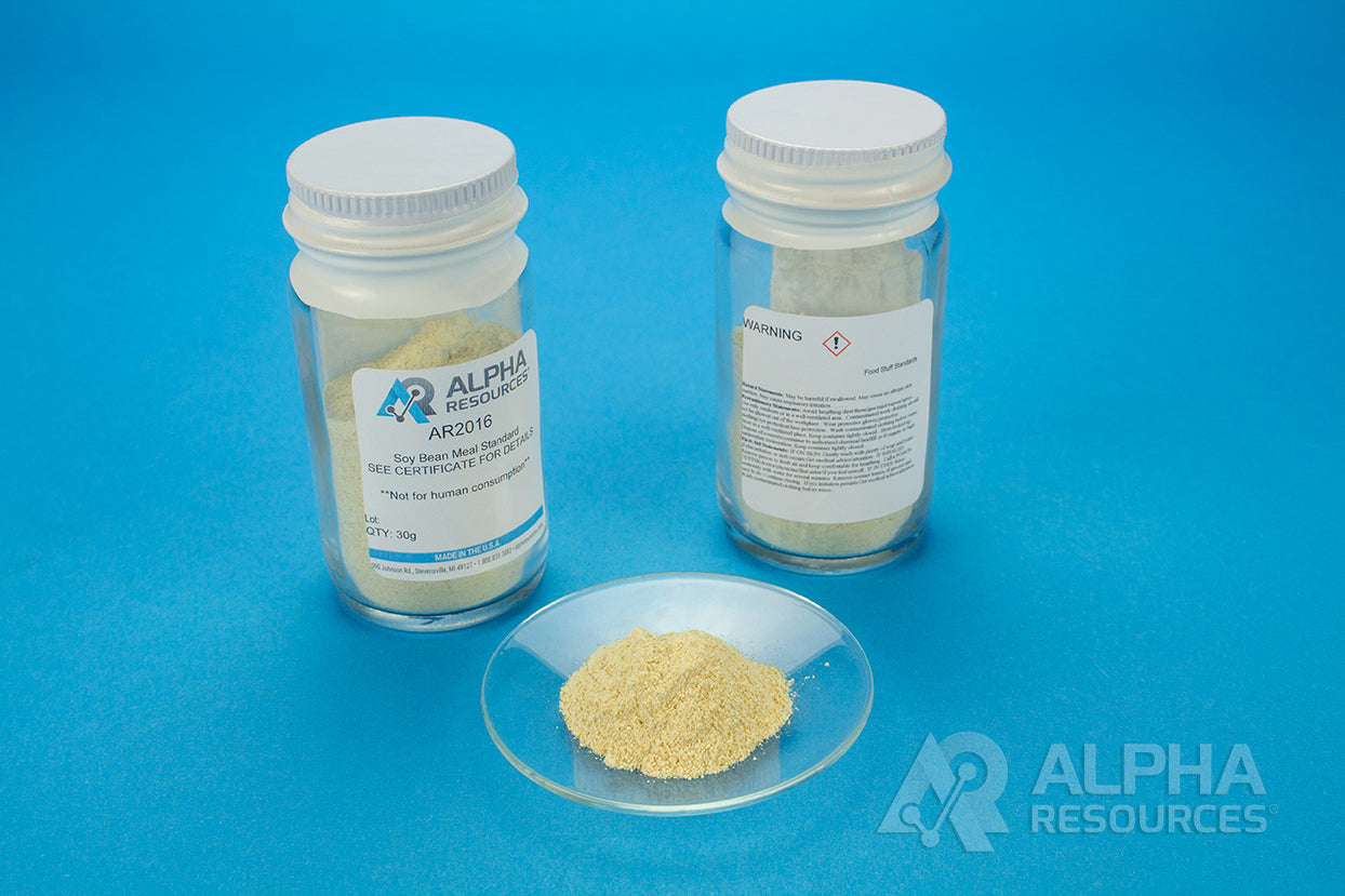 Soy Bean Meal Organic Analytical Standard (C=44.46%, N=7.96%, S=0.36%) - Alpha Resources part AR2016 (replaces LECO 501-561)