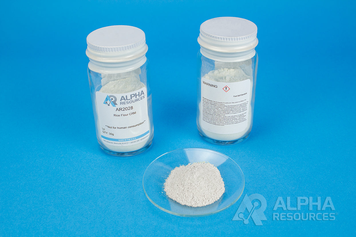 Rice Flour Certified Reference Material (C=45.50%, N=1.46%, S=0.11%) - Alpha Resources part AR2028 (replaces LECO 502-278)