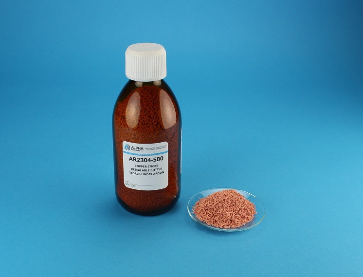 Copper Sticks, Resealable Container - Alpha Resources part AR2304-500 (replaces LECO 502-304-500)