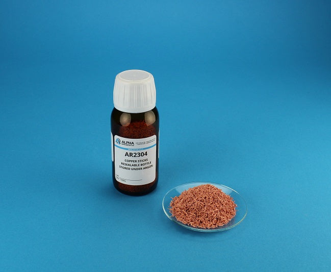 Copper Sticks, Resealable Bottle, Stored Under Argon - Alpha Resources part AR2304 (replaces LECO 502-304)